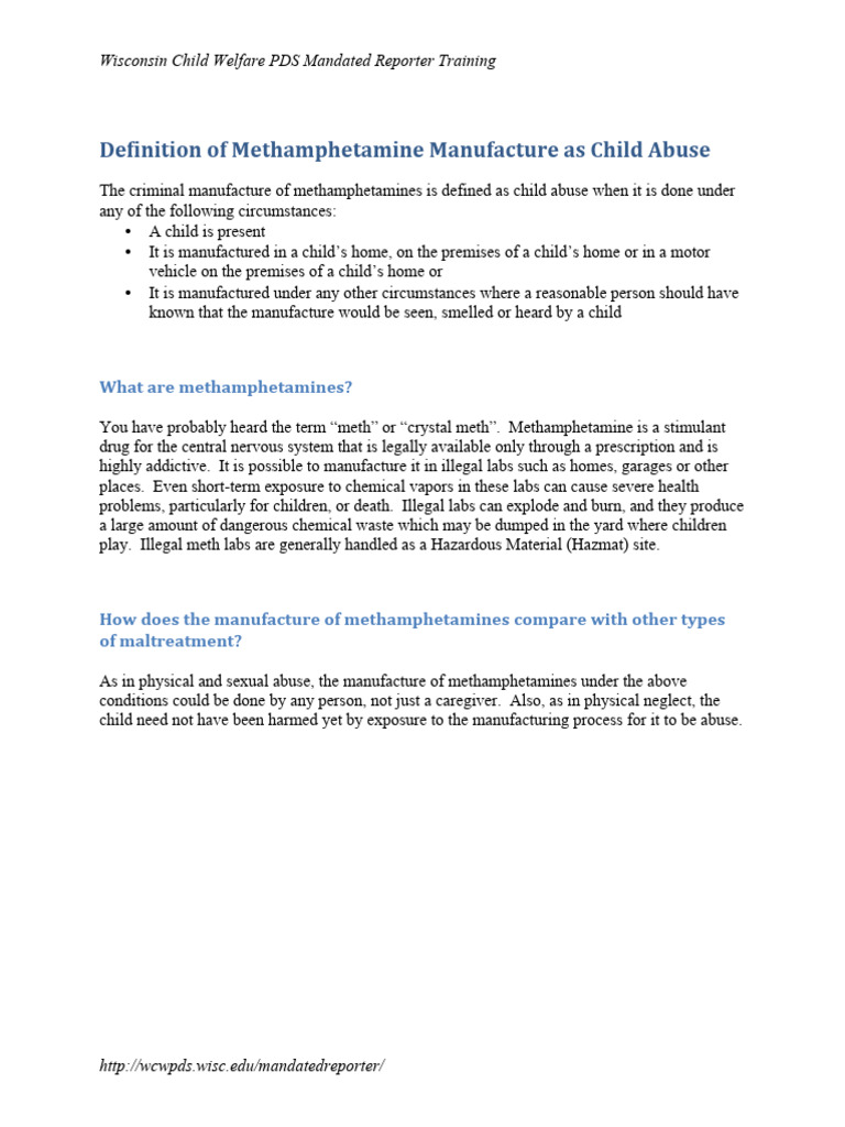 Definition of Meth Manufacture | PDF