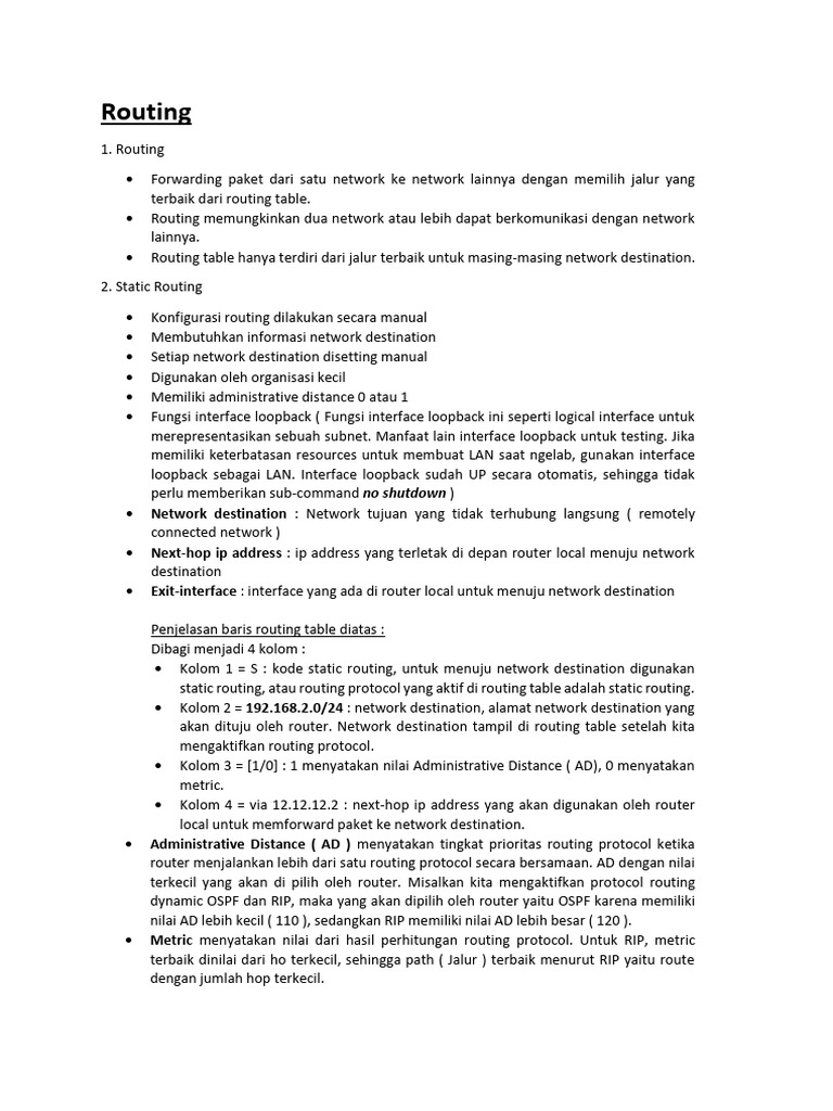 Panduan Lengkap Routing Jaringan | PDF
