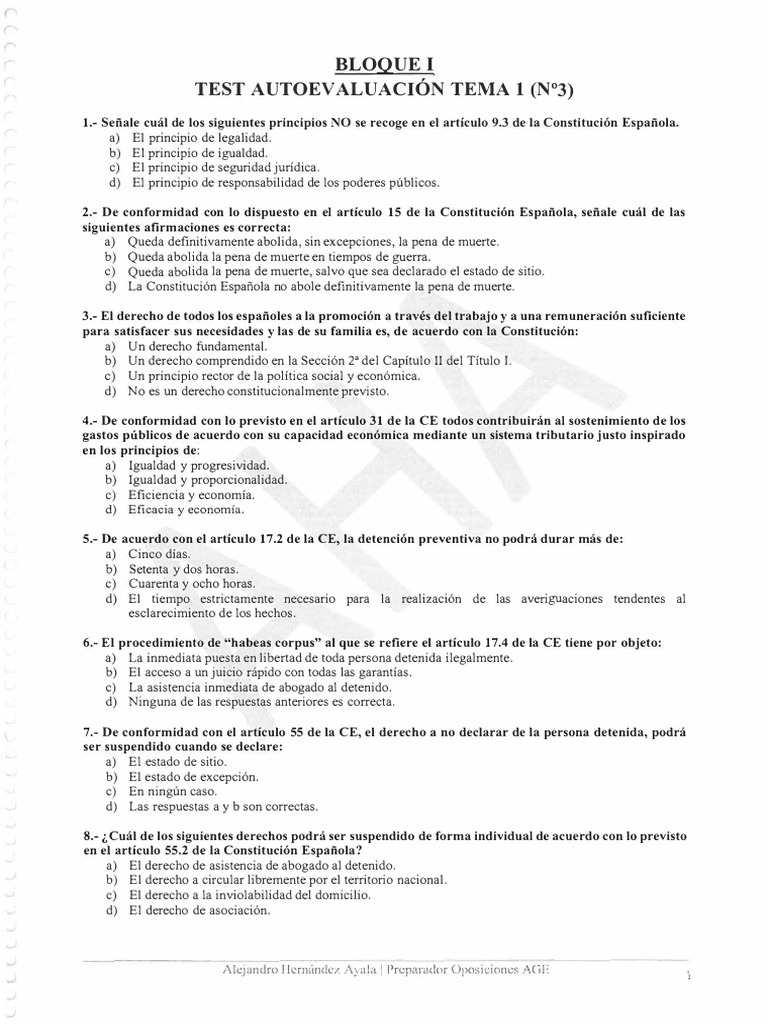 BI - Test T.1-3 Autoevaluación (Aha) | PDF | Derecho Constitucional ...