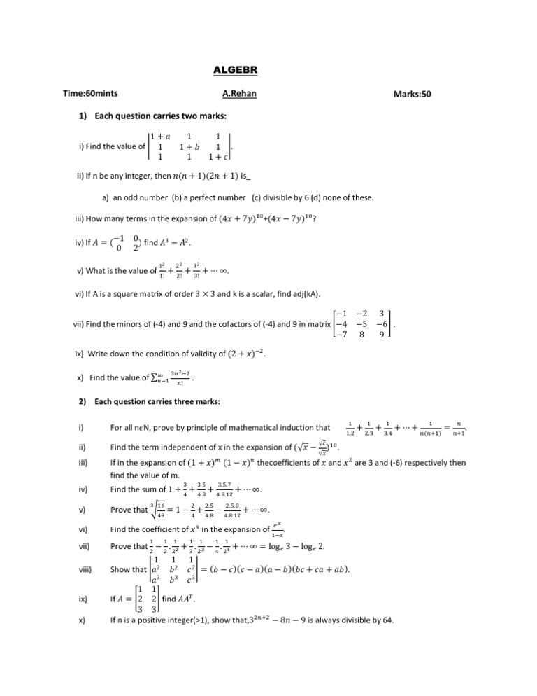 ALGEBR | PDF