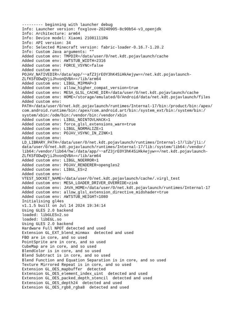 Minecraft Launcher Debug Log Analysis | PDF | Computing | Java Platform