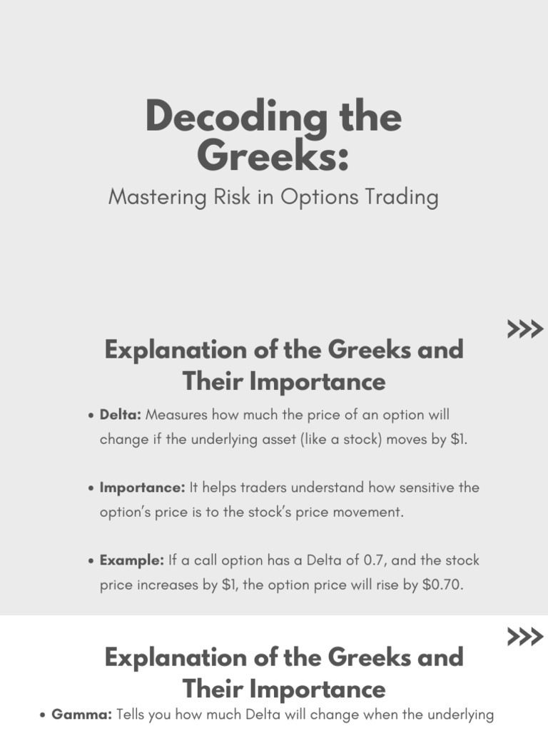 Mastering Options Trading Greeks | PDF | Greeks (Finance) | Option ...