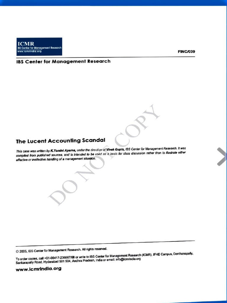 Lucent Accounting Scandal | PDF | Class Action | Securities (Finance)