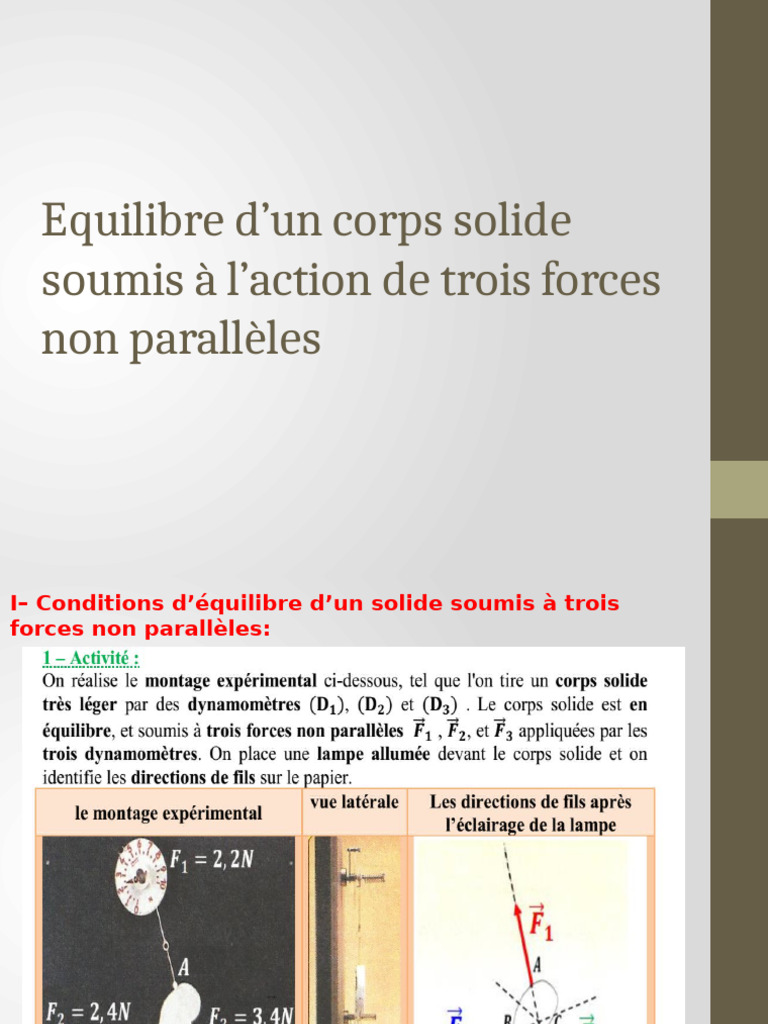 Équilibre d'un solide sous 3 forces | PDF | Obliger | Friction