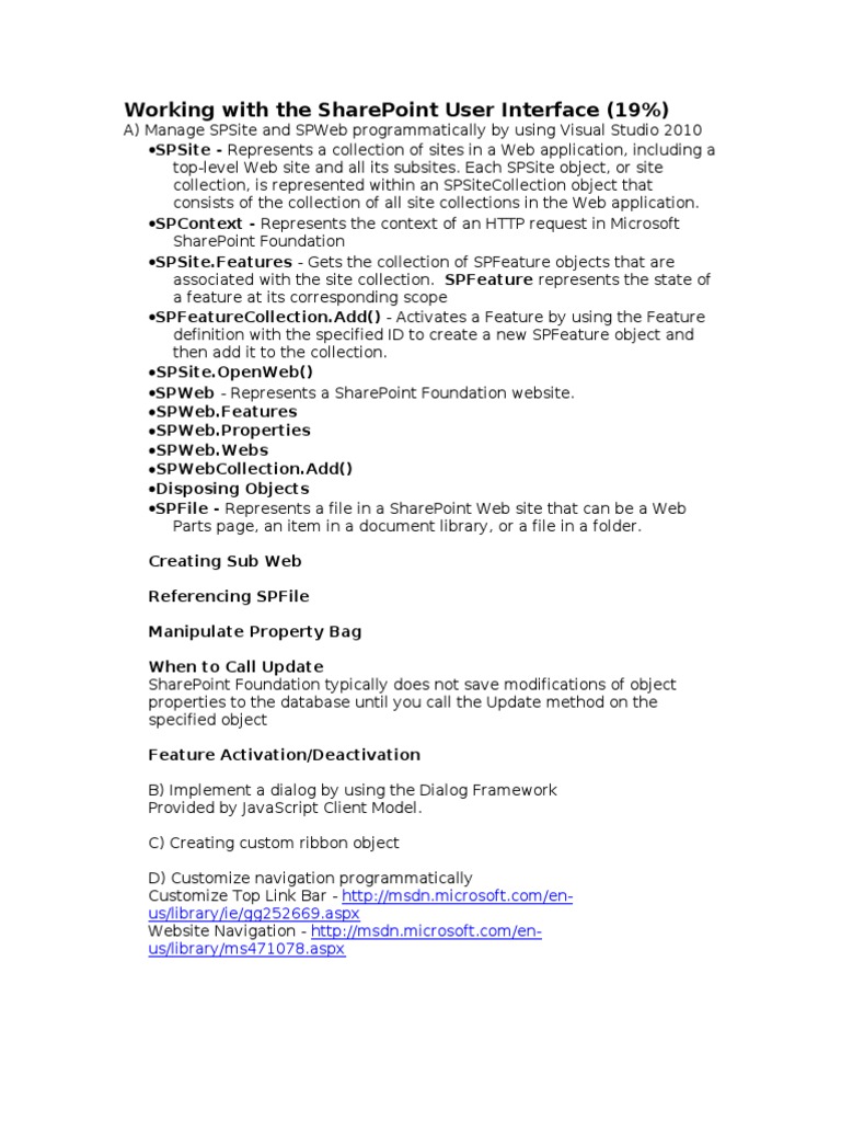 SharePoint Development Guide Overview | PDF | Share Point | Websites