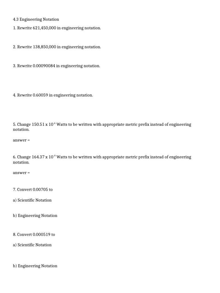 4.3 Engineering Notation | PDF