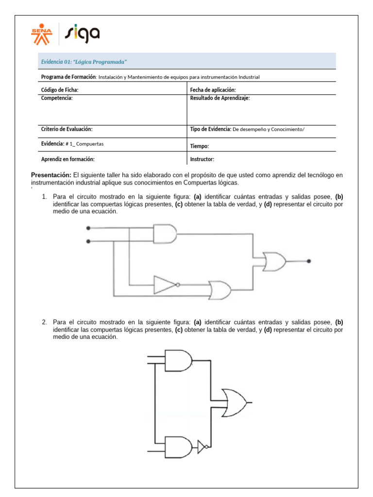 Circuitos con Compuertas Lógicas | PDF | Puerta lógica | Cambiar