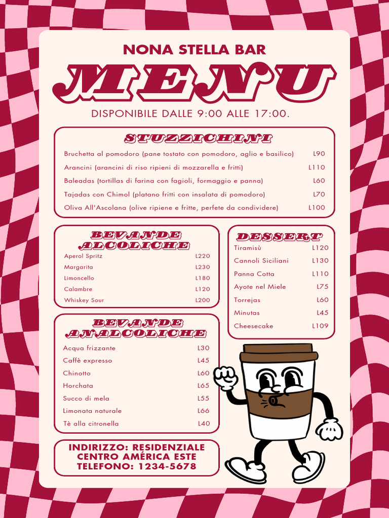 Menú Cafetería Retro Rosa | PDF