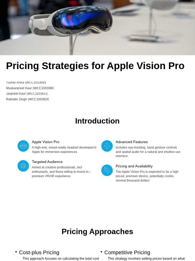 Pricing Strategies for Apple Vision Pro | PDF | Pricing | Business