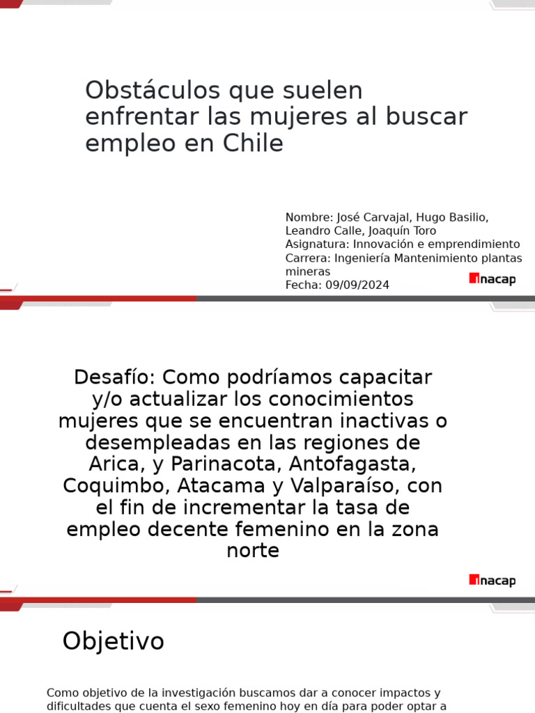 Obstáculos Laborales de Mujeres en Chile | PDF | Gestión de recursos ...