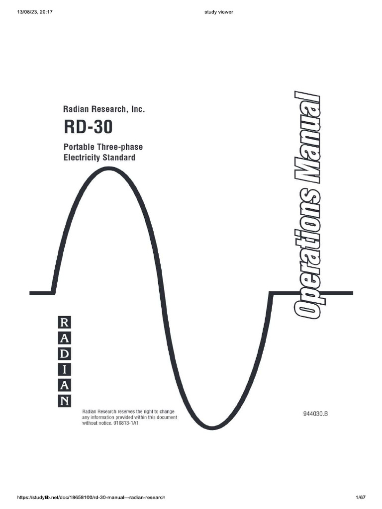 Radian rd30 | PDF
