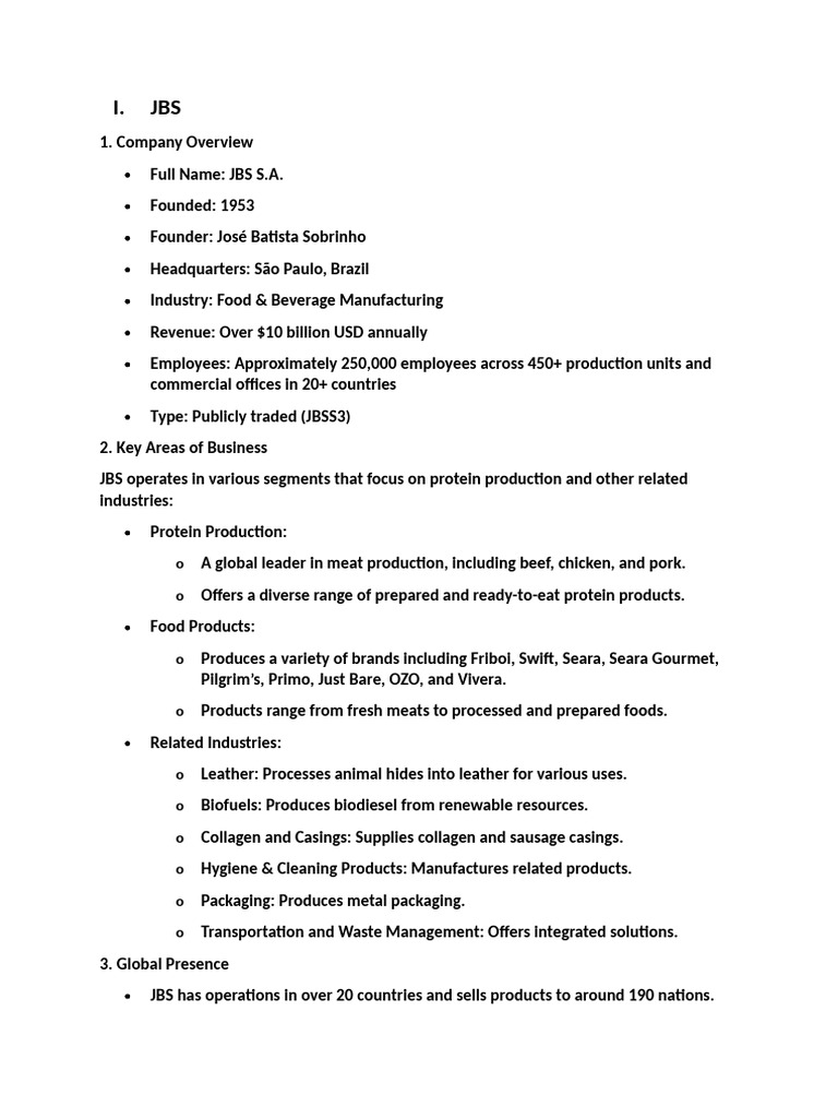 JBS, Simplot, and Apeel Company Profiles | PDF | Agriculture ...