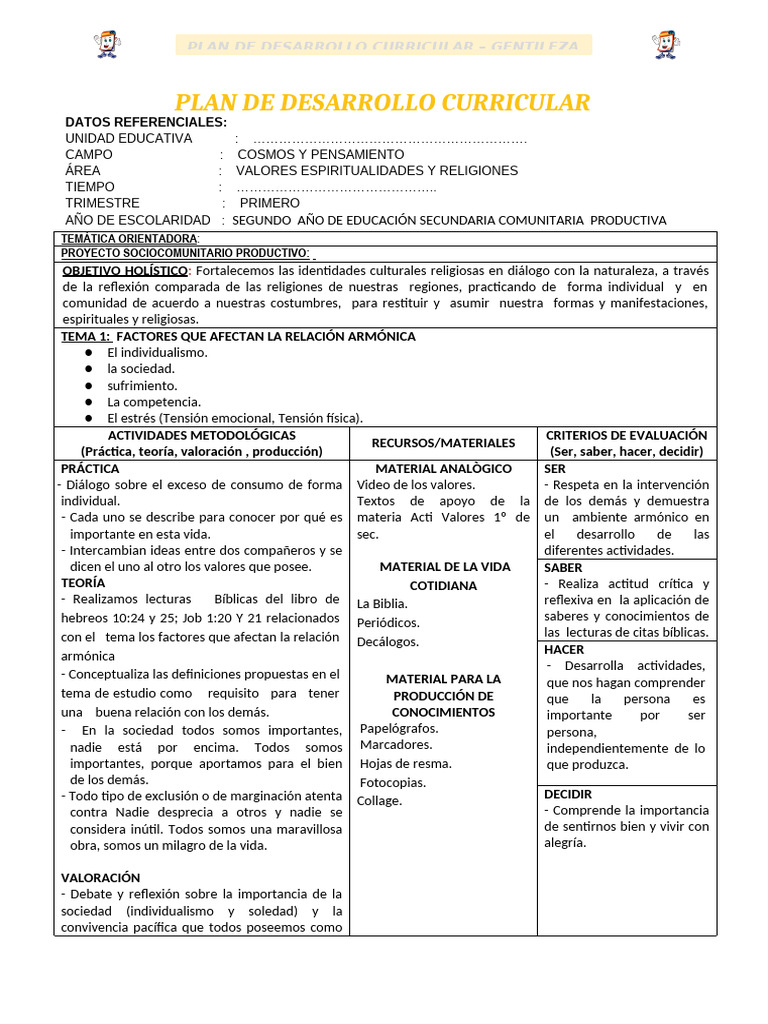Desarrollo Curricular en Valores Religiosos | PDF | Parábolas de Jesús ...