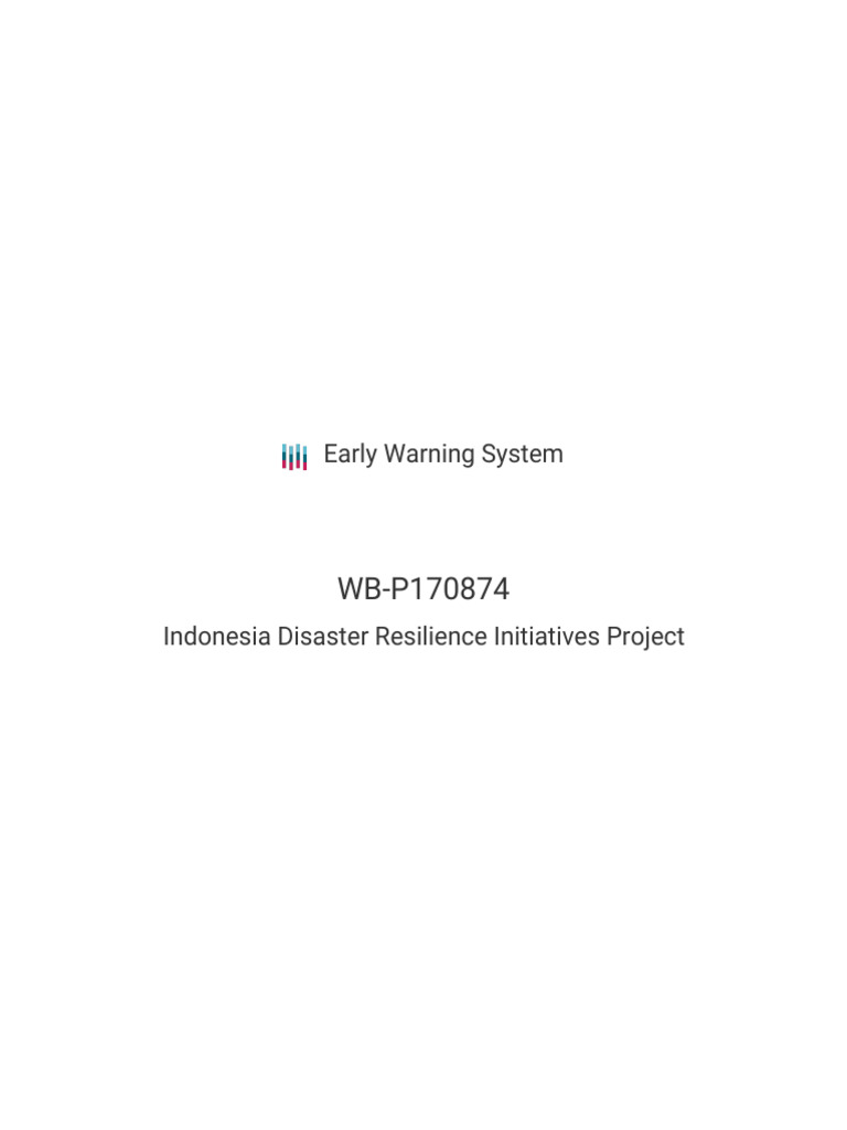Early Warning System | PDF | World Bank | Emergency Management