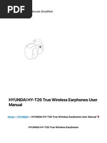 HYUNDAI HY-T26 True Wireless Earphones User Manual