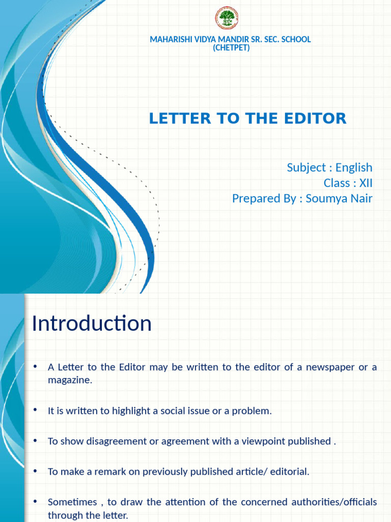 Letter To The Editor | PDF