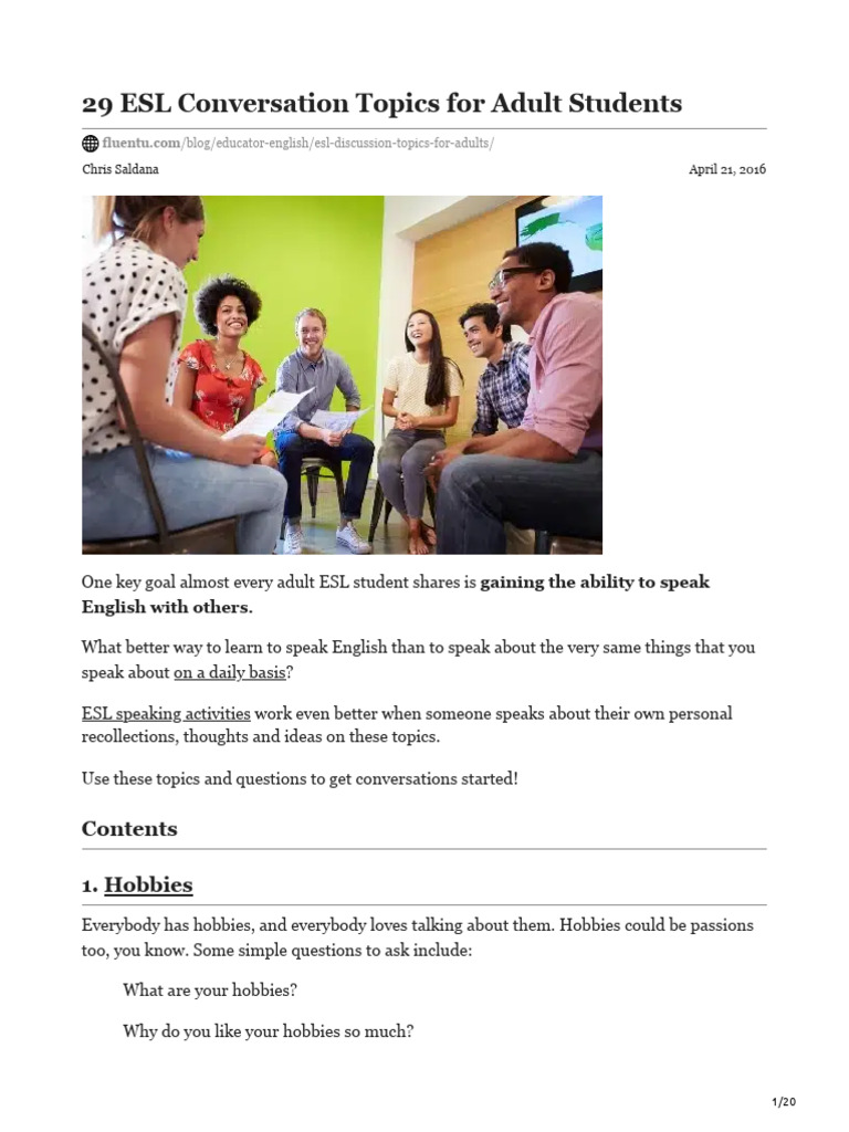 28 Esl Discussion Topics For Adults – QMSLTI