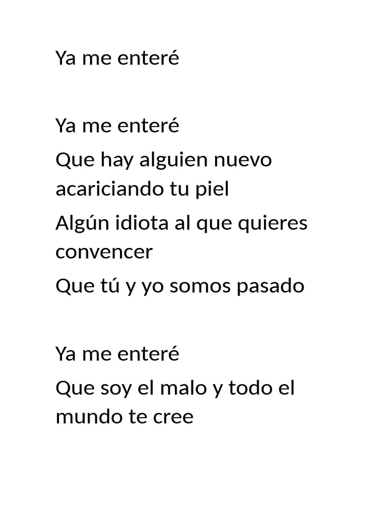 Ya Me Enteré | PDF