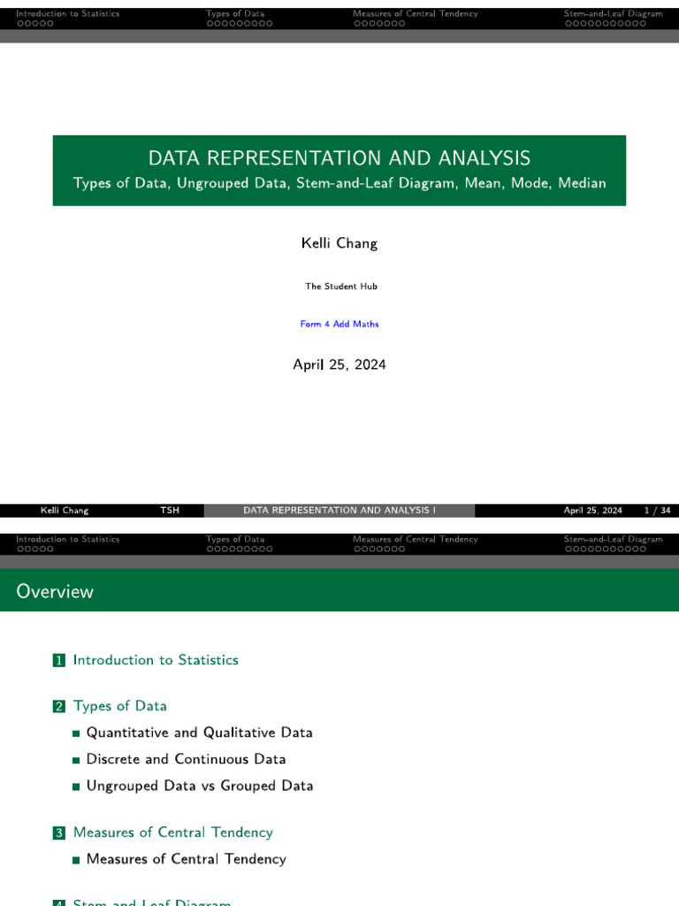 40 Data Representation and Analysis I | PDF
