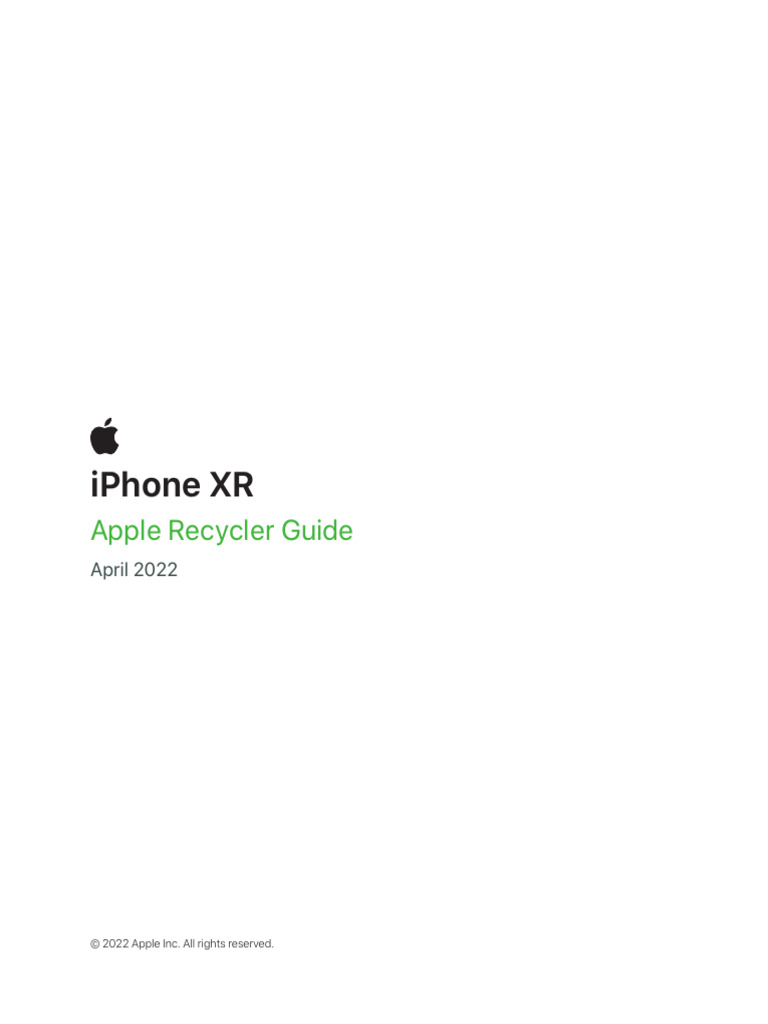 iPhone XR Recycling Guide | PDF | I Phone | Copper