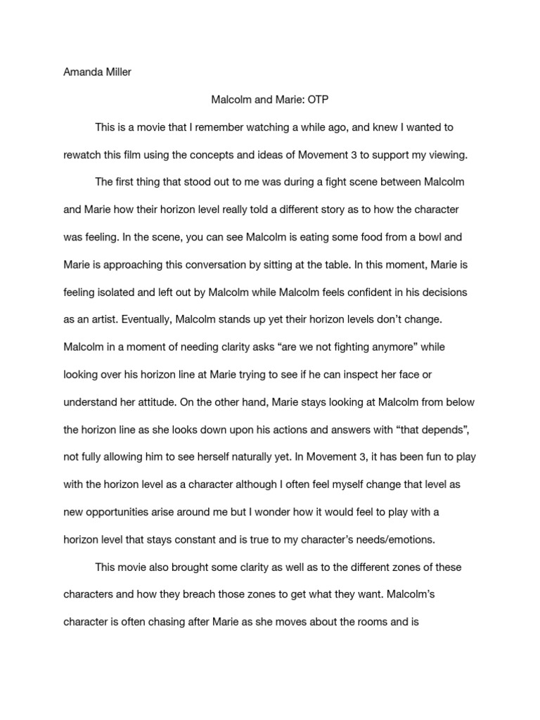 OTP - Malcolm and Marie | PDF