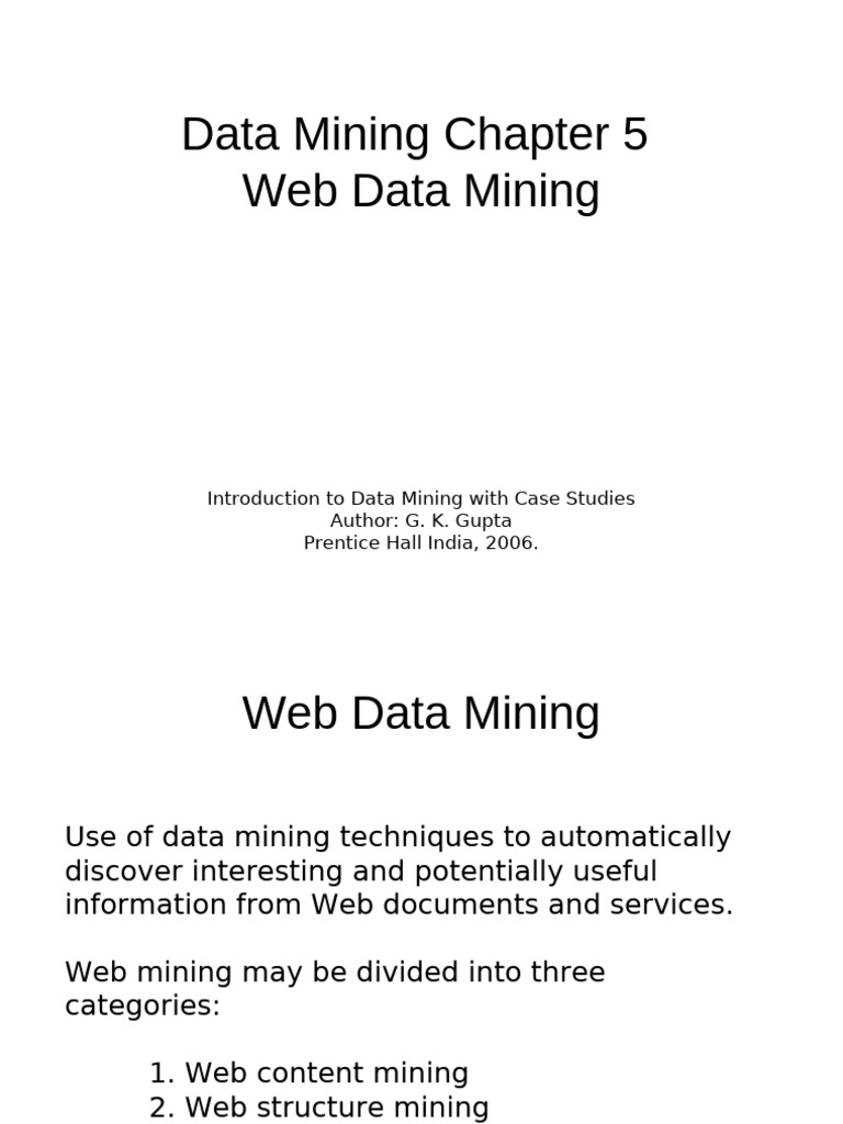 5.Web Data Mining | PDF | World Wide Web | Internet & Web