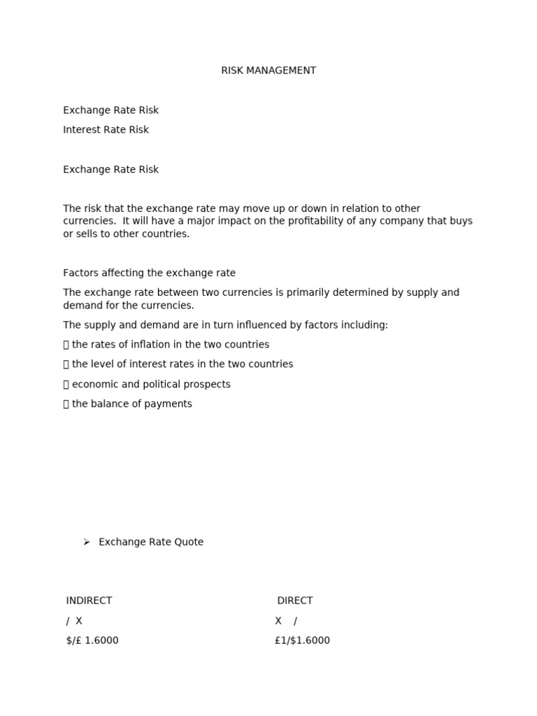 Exchange Rate Risk Management Guide | PDF | Exchange Rate | Interest