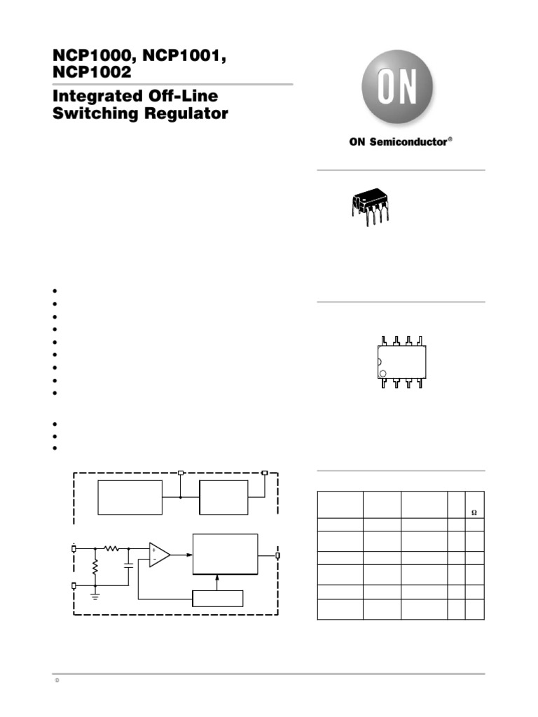 NCP100X Integrated Switching Regulator Datasheet | PDF | Electronic ...