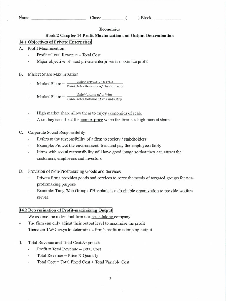 Profit Maximization in Economics | PDF | Profit (Economics) | Marketing