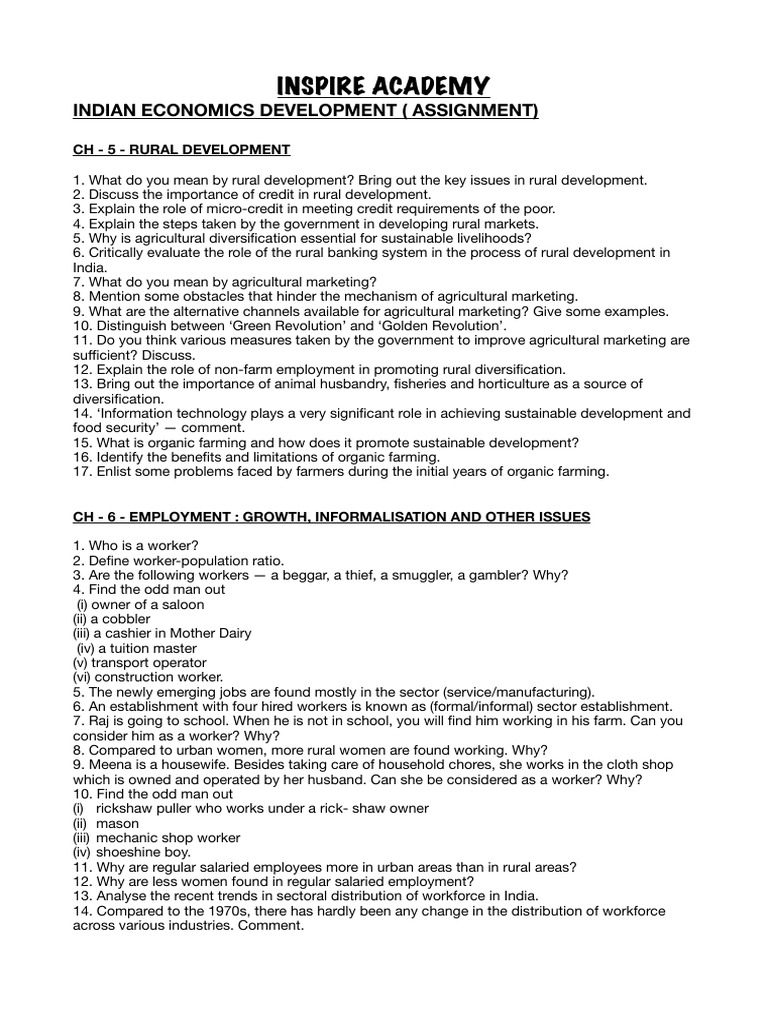 Assignment ied 5 to 8 pdf sustainable development employment