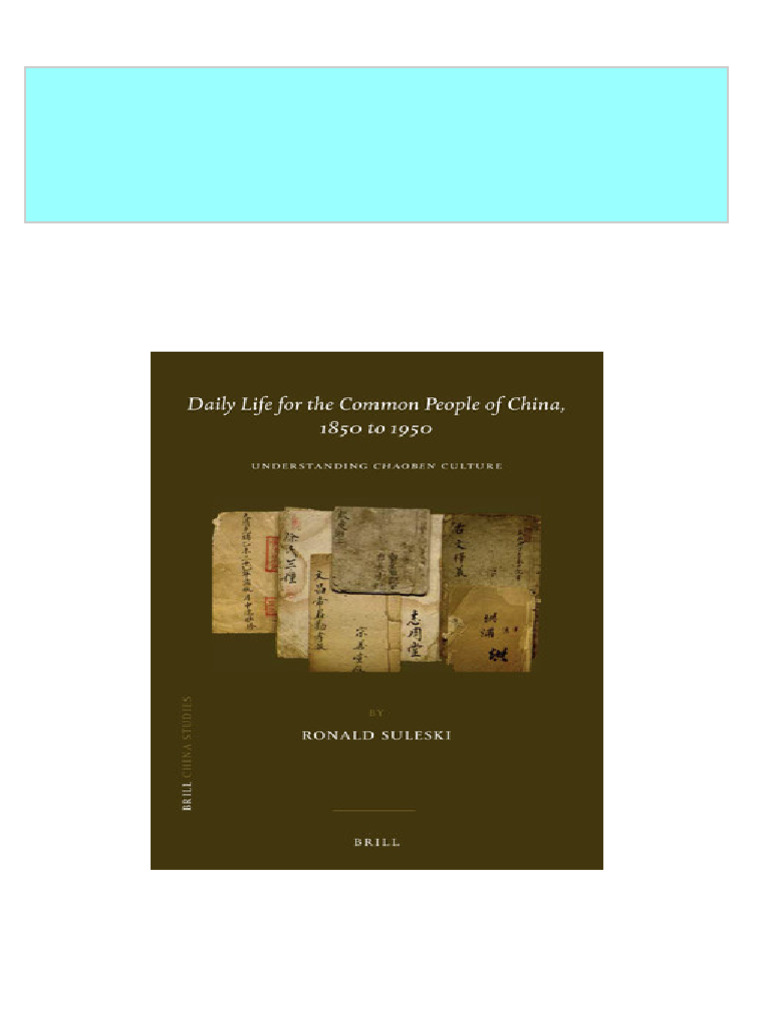 Get daily life for the common people of china 1850 to 1950