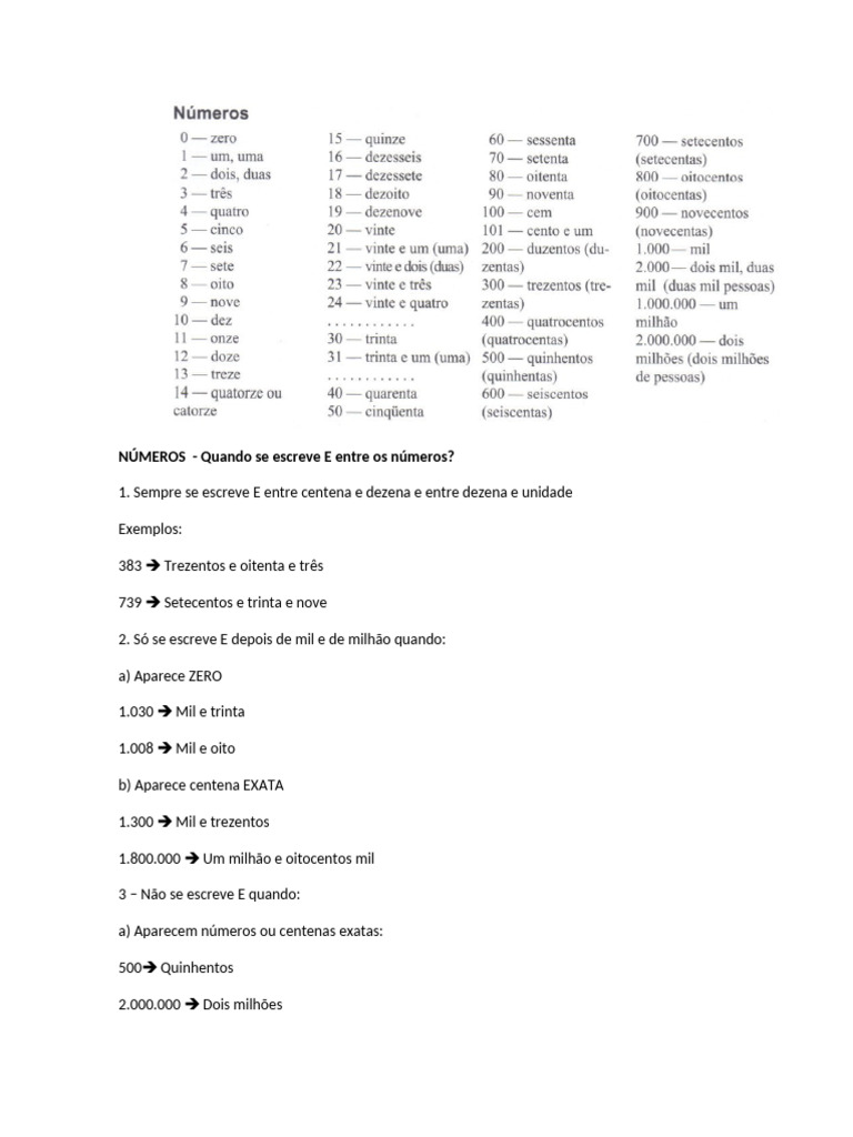 Como escrever números por extenso | PDF