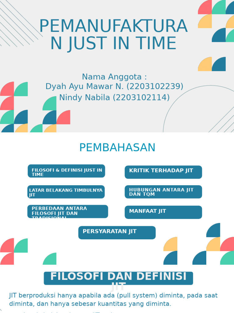 Filosofi dan Manfaat Just In Time | PDF