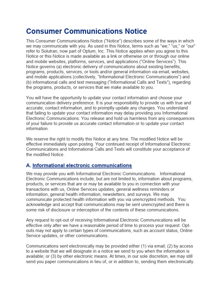 Consumer Communication Guidelines | PDF | Text Messaging | Communication