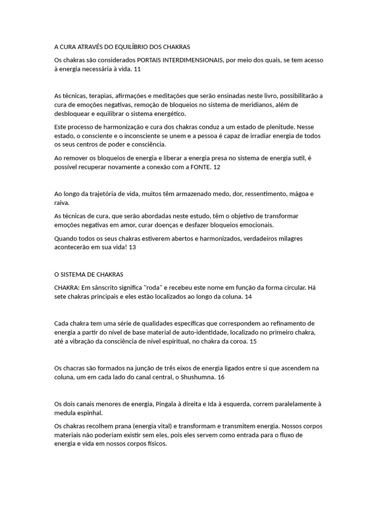 Equilíbrio e Cura dos Chakras | PDF | Chacra | Corpo humano