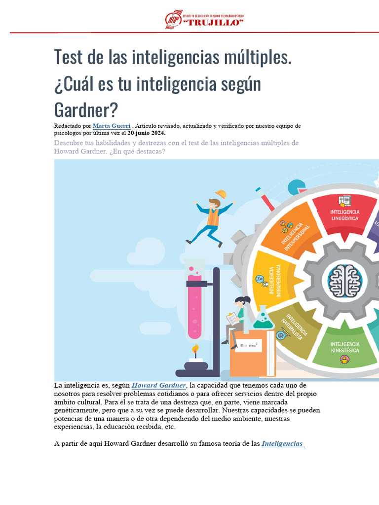 Tests de Inteligencia Multiple | PDF | Inteligencia | Ciencia cognitiva