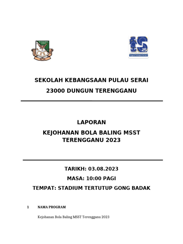 Laporan Bola Baling MSST 2023 | PDF