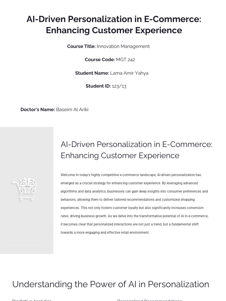 AI Driven Personalization in E Commerce Enhancing Customer Experience ...