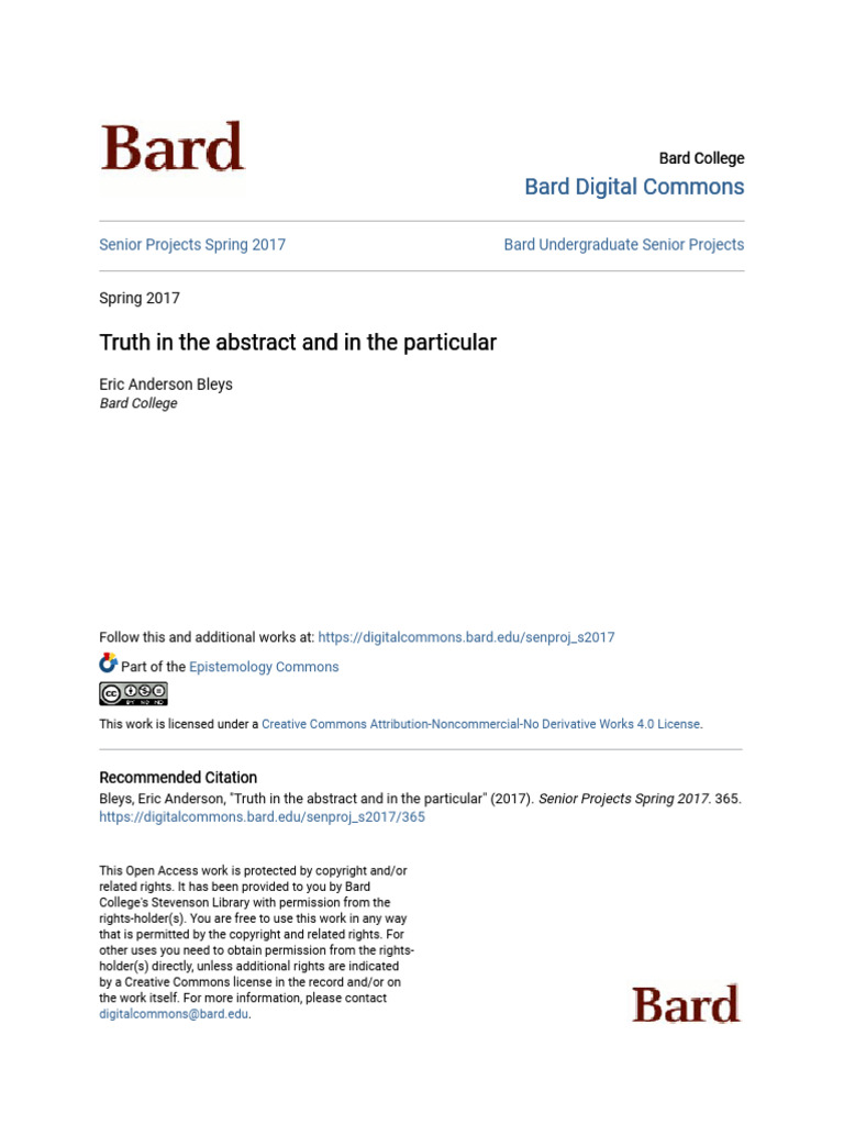 Truth in The Abstract and in The Particular | PDF | Truth | Idea