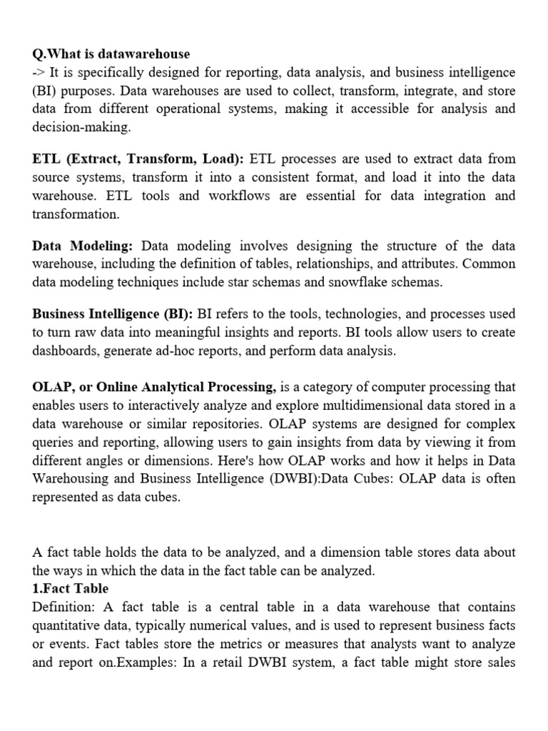 Understanding DWBI Concepts and Models | PDF | Data Warehouse ...