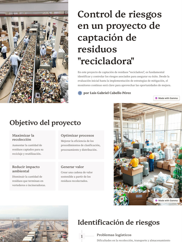 Control de Riesgos en Un Proyecto de Captacion de Residuos Recicladora ...