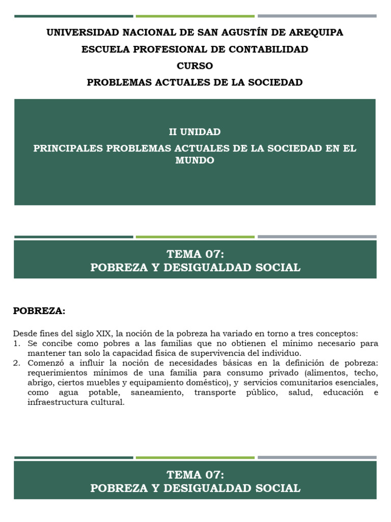 Pobreza y Desigualdad Social | PDF | Pobreza | Pobreza e indigencia