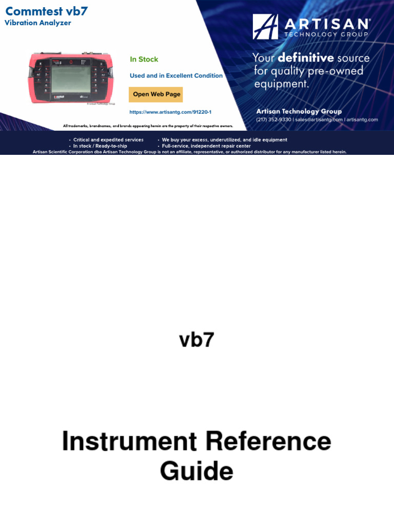 Commtest VB7 Vibration Analyzer Price | PDF | Menu (Computing ...