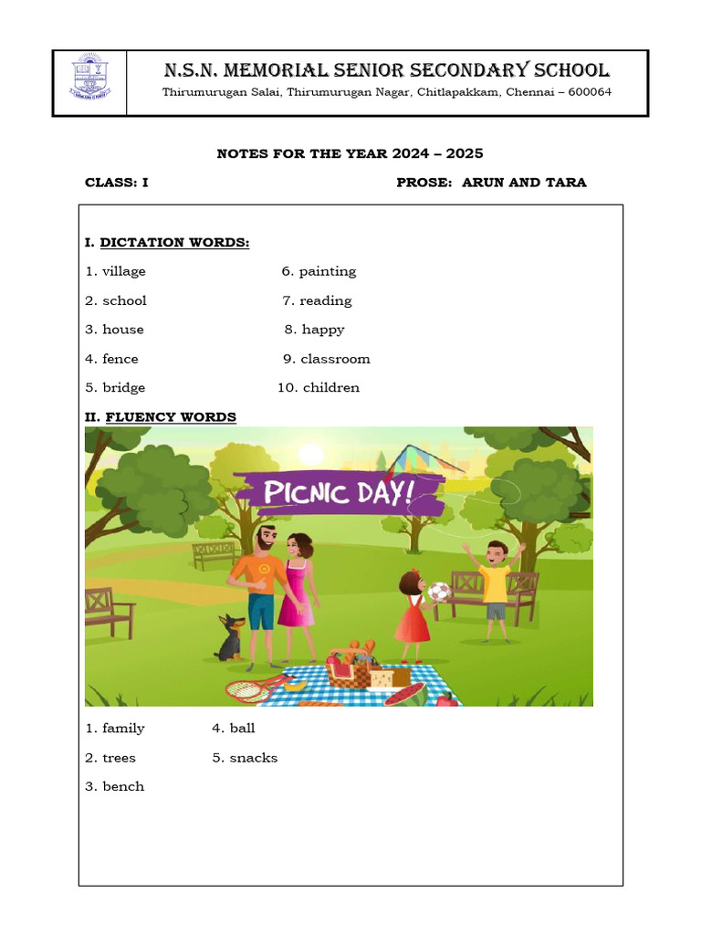 Arun and Tara Lesson Notes | PDF