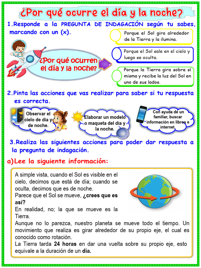 Ficha Por Qué Ocurren El Día y La Noche Maestra Janet | PDF | Dom | Cielo