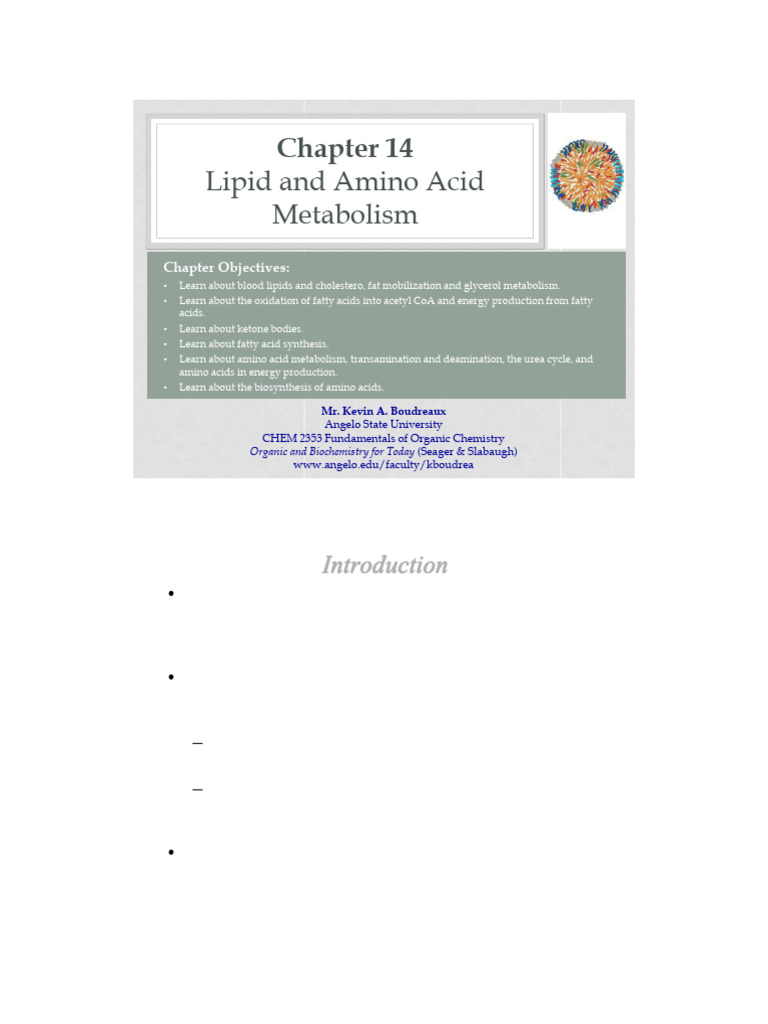 Organic-And-biochemistry-For-Today - Lipid and Amino Acid Metabolism ...
