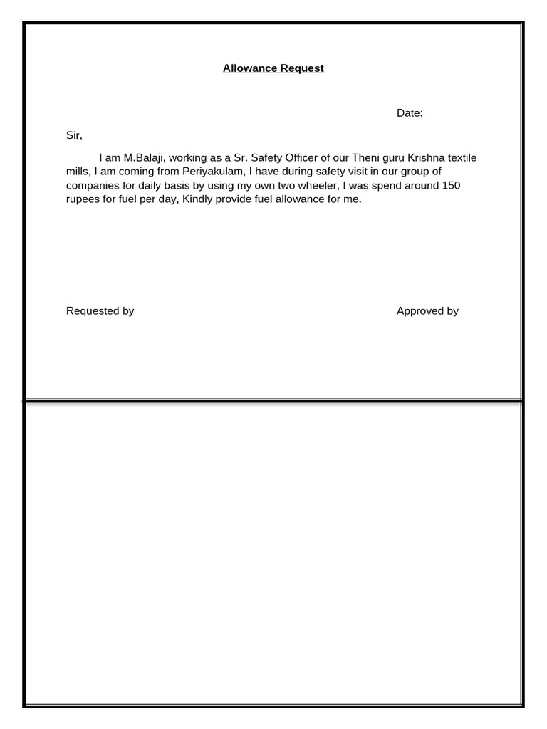 Allowance Request | PDF