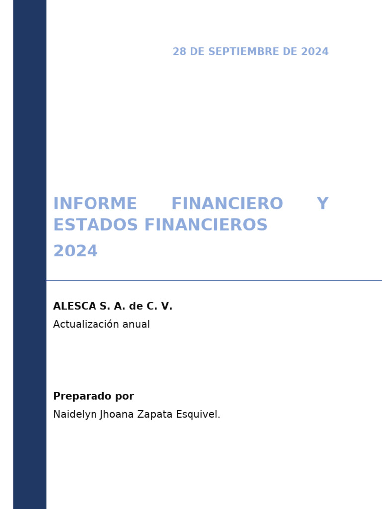 Informe Financiero ALESCA 2024 | PDF | Estado financiero | Business