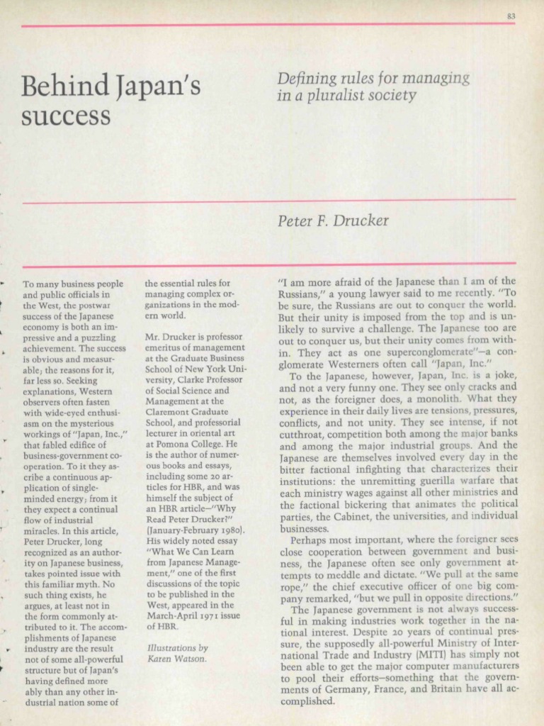 Behind Japan's Success | PDF | Finance & Money Management