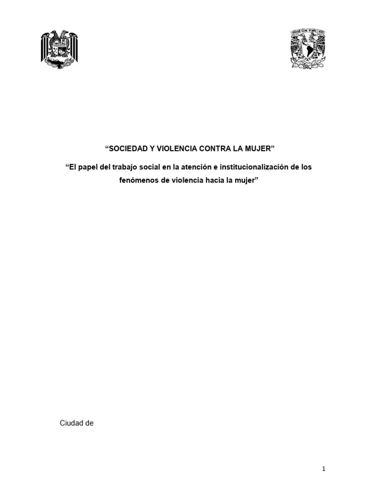 Violencia contra la mujer y trabajo social | PDF | La violencia contra ...
